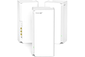 Tenda Nova MX21 Pro (3-Pack) AXE5700 Tribanda Mesh WiFi 6E Sistema para Toda la Casa, WiFi 6 Mesh de hasta 360㎡, 9 Puertos Gigabit, 70 Dispositivos Conectados, Configuración con un Clic