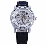 Gute Classic Steampunk Silber Weiß Zifferblatt Unisex aufziehbar Mechanische Uhr
