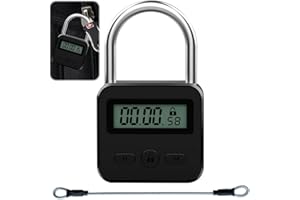 ZOYDP Digitale Zeitschloss, Smart Lock mit Seil, Metall Time Lock mit LCD-Display, Intelligentes Zeitschloss, Wiederaufladbares USB Sicherheits Vorhängeschloss für Verhindere schlechte Gewohnheiten