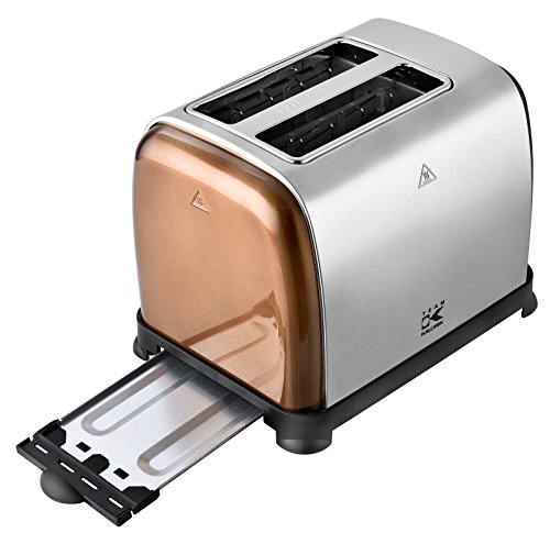 TKG KALORIK Design-Edelstahltoaster Aufwärm- und Auftaufunktion, 950 W, chrom / kupfer - 4