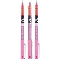 Stylo Pilot V5 Hi-Tecpoint 0.3mm - Encre Liquide, Pointe Fine, Lot De 12 Stylos Noirs