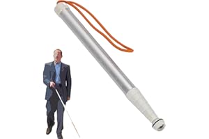 GOSHYDA Laska dla Niewidomych, Laska Teleskopowa dla Niewidomych z taśmą odblaskową, Laska Antypoślizgowa, Odporna na Wstrząsy dla Osób Niewidomych i Niedowidzących