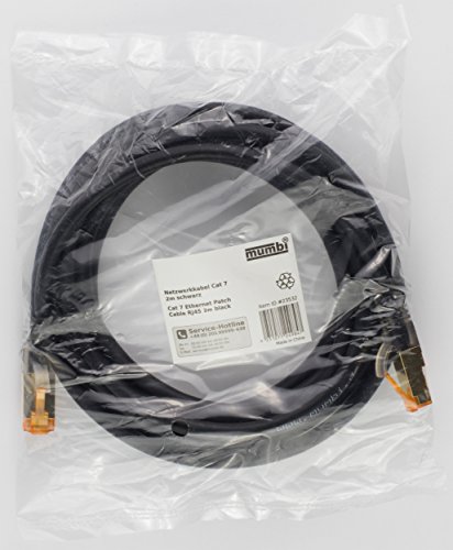 mumbi 2m CAT.7 Ethernet Lan Netzwerkkabel – CAT.7 S/FTP (RJ45) 2 Meter Kabel in schwarz - 6