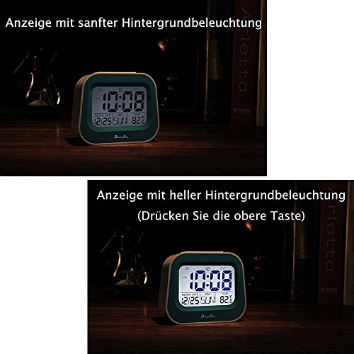 DreamSky Digitalwecker mit Naturklängen, Kinderwecker mit einstellbarer Schlummerzeit, Hintergrundbeleuchtung und AC Stecker, Blau - 5