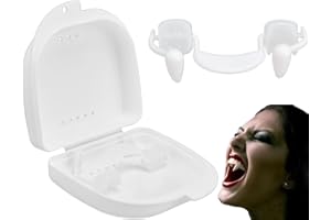 WEQNGIU Vampirzähne, Halloween Einziehbare Vampir-Zombie-Reißzähne, Realistische Wiederverwendbare Vampirzähne Gruselige Falsche Zahnspangen für Halloween-Partys, Cosplay-Requisiten