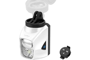 TOWILD DL1700 Luz Delantera para Bicicleta con Mando a Distancia, 1700 Lumen Luces para Bicicleta con Doble Fuente de Luz Alta y Baja, 4000mAh Faro Recargable para Bicicleta Tamaño Compacto