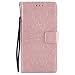 Produktbild LG V10 Case, Chreey New [Embossed Sun Blossom] Leather Flip Phone Case / Cover / Skin [Rose gold] + Wallet Card Slots and Stand