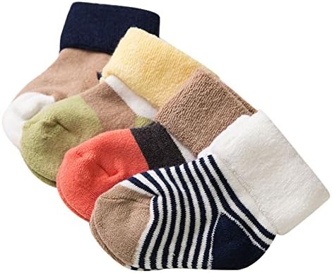 XPX Garment Winter Warm Cotton Zero - thread unstitched Infants Toddler Socks Turn Cuff Socks For Baby Boys and Girls 4 Pairs (1-3 years, Boys)