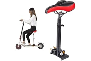 OUKANING Sillín de patinete eléctrico ajustable para patinete eléctrico, silla plegable universal, 26 x 16 cm, altura ajustable, 40-60 cm, juego de sillines negro