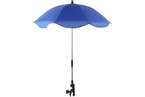 Zceplem Ombrello Universale Per Passeggino Con Morsetto Regolabile, Protezione UV e Parasole