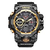 Luckhome Herren Smartwatch Mit Silikon Armband Sport Watch Men Digitale Led Elektronische Uhren Quarz Armbanduhren Multifunktionale Sportuhr Im Freien Wasserdichte Wecker Leuchtende Uhr（K）