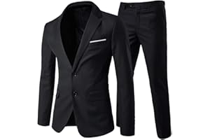 Allthemen Abito da Uomo 2 Pezzi Completo da Sposa Slim Fit a Due Bottoni Abiti da Lavoro Blazer Giacche Casual Pantaloni