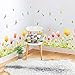 Produktbild WUDHF Fußleiste Pflanze Blume Schmetterling Wandaufkleber Steuern Dekor Wohnzimmer Küche PVC Wandtattoos DIY Wandbild Kunst Hause Decoration137 * 43 cm