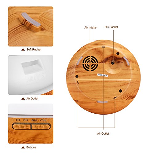 OMOTON Aroma Diffusor 300ml automatischer Luftbefeuchter mit 7 Farbwechsel LED für Yoga, Salon, Spa, Büro, Wohn-, Schlaf-, Bade- oder Kinderzimmer - 8