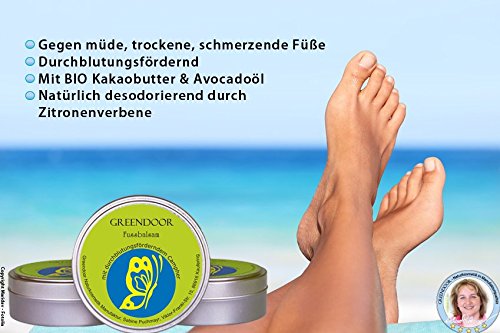 Greendoor Fussbalsam mit BIO Kakaobutter, jetzt den VERGLEICHSSIEGER kaufen, Fusscreme & Schrundensalbe, 4-fache Ergiebigkeit, Naturkosmetik, Fuß Balsam - 3