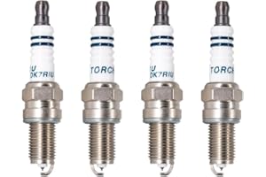 TORCH 4pcs DK7RIU Iridium Spark Plugs Replace for NGK DCPR7E, for BOSCH YR7DC+ Spark Plug, for CHAMPION RA8HC/T04, for DENSO XU22EPR-U/3179/XU22EPR Spark Plug, OEM