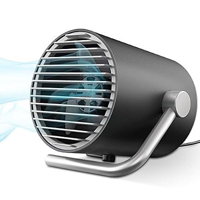 Volador Mini Ventilateur USB, Volador Ventilateur de Bureau Alimenté par USB silencieux Ventilateur personnel Ventilateur de refroidissement PC Angle Réglable (Noir)