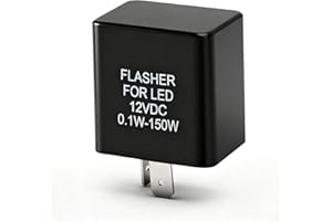 QESSUVNC Universal 2-Poliges 12V Blinkerrelais,Lastunabhängig für Motorrad & Auto, Stabilisiert Blinkfrequenz für LED/Halogen