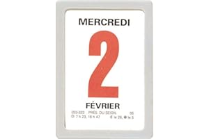 LIBELLUS OBERTHUR - 1 Mini-Bloc Calendrier à Effeuiller Ephémérides Gris - Janvier 2024 à Décembre 2024-4.7 x 6.3 cm