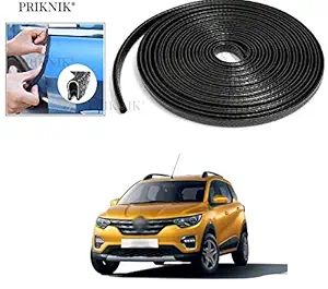 PRIKNIK Car U Shape Edge Trim Rubber Strip Seal Protector Car Door Edge Guards (16 ft/5 m, Black) Compatible with Renault Triber