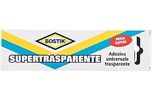 Bostik Supertrasparente adesivo a contatto universale superforte a presa rapida astuccio 125g Trasparente