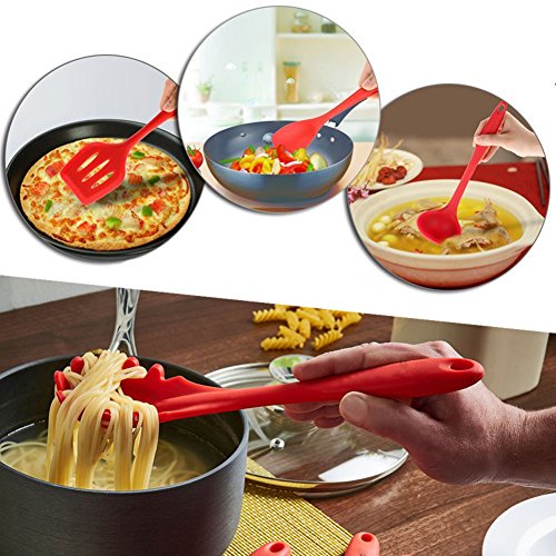 10 Kochen Tools Set, aigumi Küchenutensilien aus Silikon Kochutensilien hitzebeständig Antihaft ungiftig leicht zu reinigen … - 5