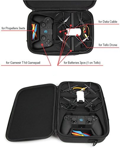 for DJI Tello Drone,Diadia Waterproof Portable Oxford Cloth Bag Body/Battery Handbag Box Carrying Case Protector for DJI Tello Drone + Cable + 3 Batteries+Game sir T1d Gamepad