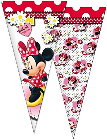 50 X MINNIE MOUSE LARGE SWEET CELLO CONE LOOT BAGS BIRTHDAY PARTY ~ LENGTH 40CM