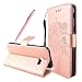 Produktbild Samsung Galaxy A5 2017 Lederhülle - Fraelc® Samsung A5 (2017) Stylisches Bookstyle Handytasche im Baum Muster Flip Case für Samsung Galaxy A5 (2017) SM-A520F Brieftasche Case Hülle mit Kartenfächer und Geldtasche Leder Etui Schale Rose Gold