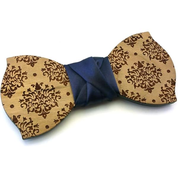Papillon In Legno GIGETTO Stelle - Nodo Raso Blu, Made In Italy, Regolabile, Pezzo Unico Artigianale