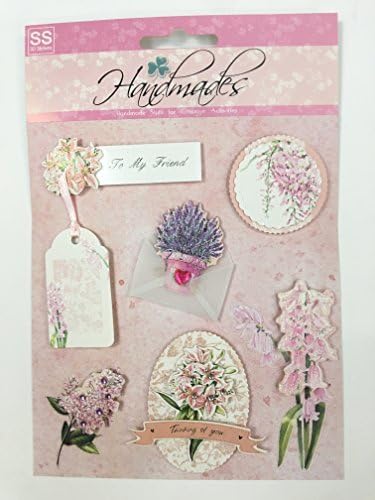 Luxury 3D Card Embellishments Topper and Die Cut Packs, with Foil, Glitter and Diamante Accents (ET2 – A Touch of Floral)