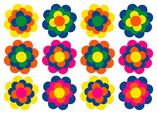 85 Prilblumen Aufkleber Maxiset in 5 Größen, Retro Style 70er Jahre Kult, Wandsticker - 3