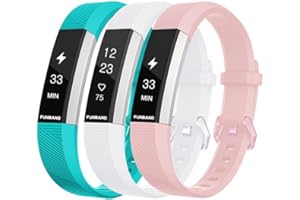FunBand Bracelet pour Fitbit Alta HR et Alta - Bande en Silicone Souple Réglable Sport Accessoire pour Montre Connectée (3-Pack)