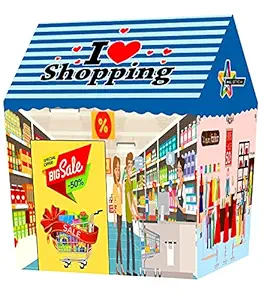 GaxQuly Hut Type 3D Printed Food Truck Big Size Baby Kids Play Tent House for 5-10 Year Old Girls & Boys (Shopping mall) with Free mask