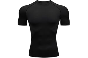 HYCOPROT Kompressionströjor för män kortärmad kompressionstopp atletisk träning t-shirt snabbtorkande sport baslager löpning