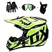 Produktbild CyclingBoy Erwachsenen-und Kindermotorrad-Helme, Motocross, ATV-Scooter, ATV-Helme, DOT-Zertifizierung (Gratis-Okulare + Handschuhe + Masken), 4 Modelle von Motorradhelmen (S, M, L, XL),M