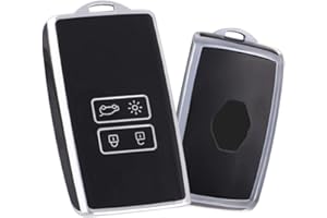 HIBEYO Inteligentne etui na kluczyki samochodowe pasuje do Renault Etui na klucze, silikonowe, etui ochronne do Renault Koleos, Kadjar, Captur, Zoe, Laguna, Clio, Megane, etui na klucze, 4 przyciski,