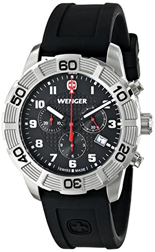 Wenger Herren-Armbanduhr XL Roadster Chrono Analog Quarz Silikon 01.0853.101