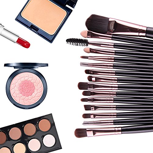 Oshide 15 Stück Professionelle Makeup Bürsten Kosmetik Set Foundation Powder Lidschatten Augenbraue Eyeliner Lippen Make-up Pinsel Auge Gesicht Pinsel Set - 2