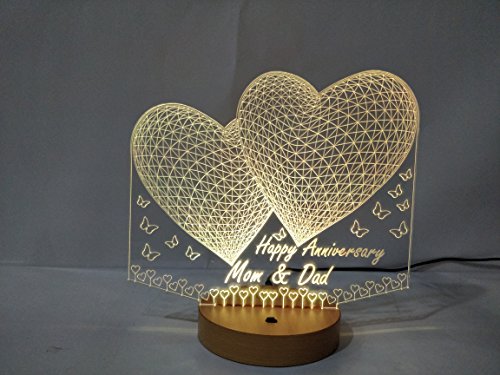 DESIGN ELLE Personalised Colour Changing with Remote LED Night lamp (Multicolour)