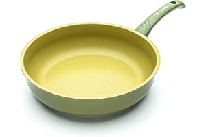 Olivilla OL6332 Padella Antiaderente all'Olio D'Oliva 100% Made in Italy, Alluminio, Verde Oliva, 50 x 36 cm