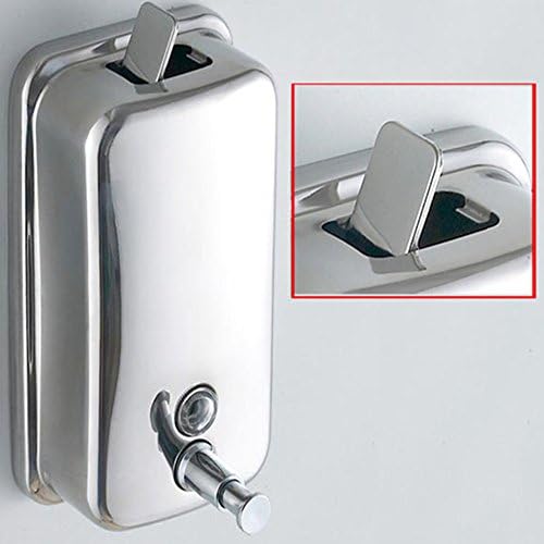 HUALX 800ml-29oZ Classic Series Surface-Mounted Stainless Steel Manual Wall-Mount Soap Dispenser For Bathroom Kitchen Marketplace Hotel Restauran (800ml-29oZ)