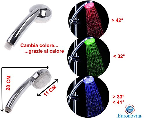 Doccia LED LUMINOSA a LED 3 colori LED Shower DOCCETTA SOFFIONE