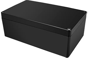 Project Box Therlan IP65 Waterproof Electronics Box DIY ABS Junction Box Universal Plastic Project Enclosure For Indoor Outdoor 200mm x 120mm x 75mm (Black)