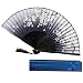 Produktbild Syeytx chinesischen Stil Hand Fan Bambus Papier Faltfächer Wandventilator + GeschenkboxHochzeit, Party, Tanz, Karneval Dekor