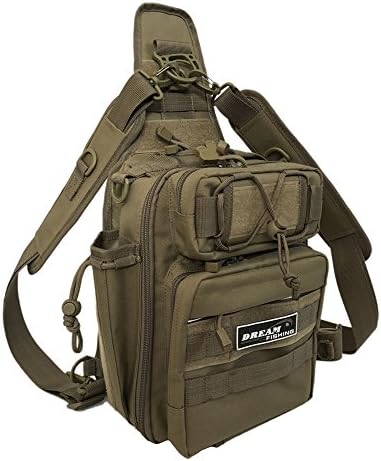 Outdoor Multifunctional Fishing Tackle Bag Water-Resistant Sided Waist Shoulder Carry Strap Storage Pack Sling Bag Fishing Sport Gear Hiking Climbing 1047