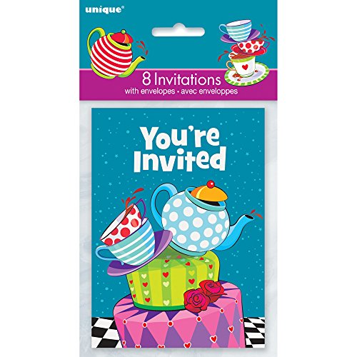 Unique Party Verrückter Hutmacher Tea-Party-Einladungen, 8 Stück, englisch
