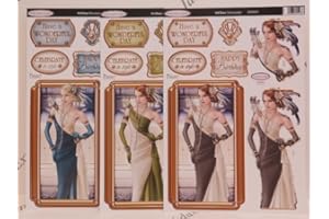 3 x Debbi Moore Art Deco Decadence Decoupage Die Cut Pack 8 Designs to Choose (Have A Wonderful Day (ADD039))