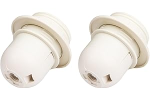 4MIU E27 Lamp Holder White 250V 2 Pcs Edison Screw Bulb Holder Plastic Light Socket Threaded Lampshade Ring Adapter VDE CE