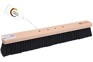 ‎BAWITEC BawiTec Qualitäts Saalbesen, 60cm Breit/Lang, Schwarze Kunsthaar Borsten weich, 4-Loch Wechselsystem, ohne Stiel, Großraumbesen,Kehrbesen,Industriebesen,Hallenbesen,Besen (60cm)
